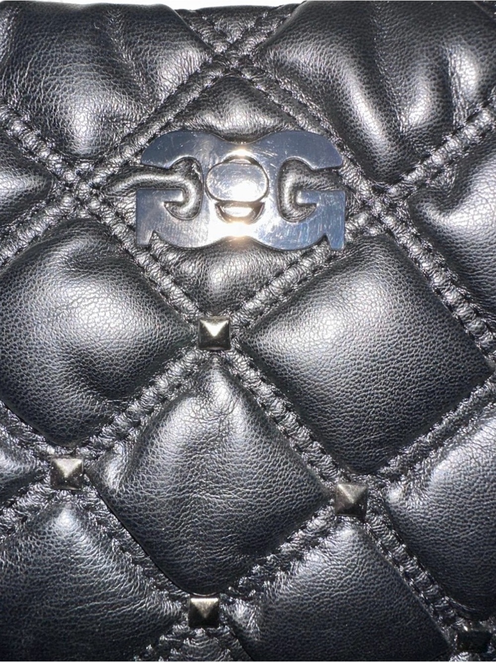 Gilda Paris Black Quilted Shoulder Bag with Chain-Link Strap - Picture 6 of 9